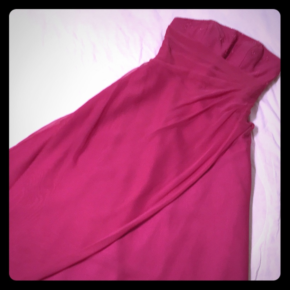 Mori Lee Fuchsia Strapless Gown